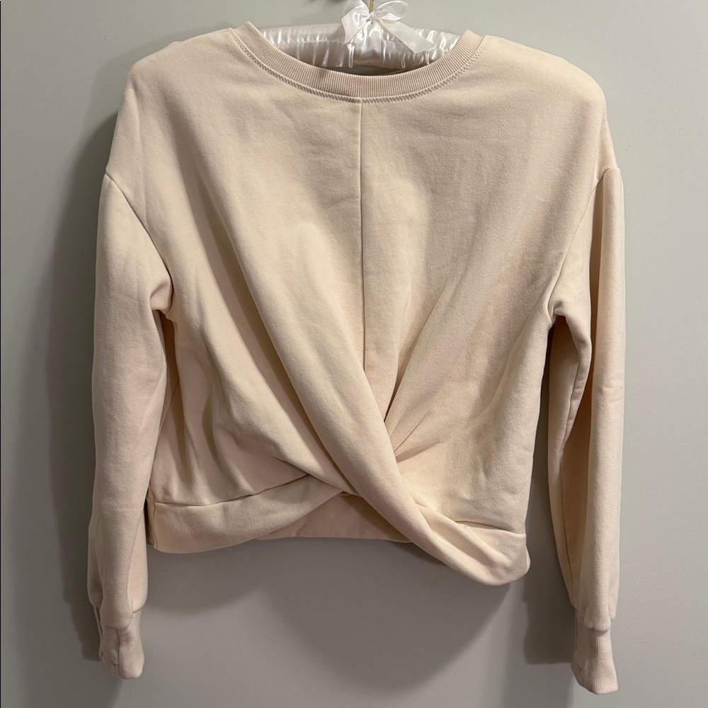 Athleta Girl Cream Twist-Back Sweatshirt